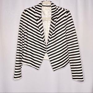 Robbi & Nikki Black and White Stripe Blazer - Small
